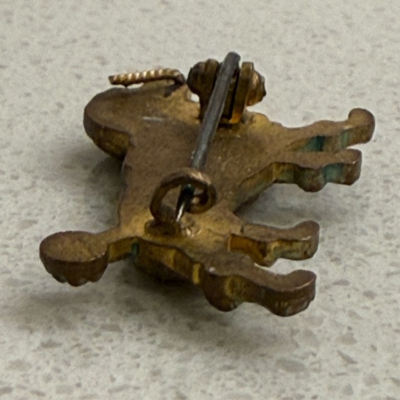 Antique Victorian Standard Poodle Brooch Pin Dog C Clasp Vintage RARE - Picture 4 of 6